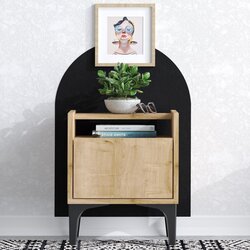  Zeze walnutblack nightstand Cene