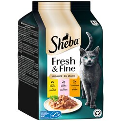 MULTI pakiranje Sheba Fresh & Fine 6 x 50 g - Piletina, losos i puretina u umaku Cene