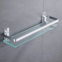 MELAIRY 35cm Steklena kopalniška polica z aluminijastim nosilcem Cene