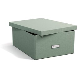 Bigso Zelenomodra kartonasta škatla za shranjevanje s pokrovom 34,5x45x18,5 cm Katrin Canvas Paper Laminate – Cene
