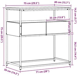 vidaXL Konzolni stol Staro drvo Drvo, Metal 75 x 40 x 75 cm Ekstra visok Cijene