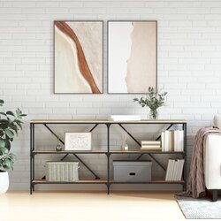 vidaXL Konzolni stol boja hrasta sonome 160x30x75 cm od drva i željeza Cijene