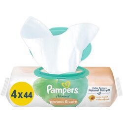 Pampers Harmonie Protect&Care vlažni čistilni robčki za otroke z ognjičem 176 kos Cene