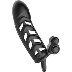Malesation Vibro Cock & Clit Sleeve Black Cene