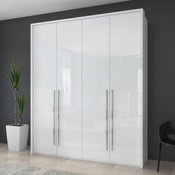 Jela Jagodina jela plakar P4A/PN - kolekcija piano - kristalno bela/kristalno bela hg lak - 187x226x60 cm Cene