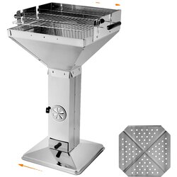 SupplySwap Stolp BBQ žar, nastavljiva višina, konstrukcija iz nerjavnega jekla, tip 2, (5000186614) Cene