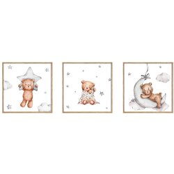 knor Otroške slike v kompletu 3 ks 20x20 cm Teddy Bear Cene