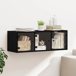 vidaXL Ormar za Zid Crni hrast 102 x 37 x 35 cm Konstruirano drvo Cijene