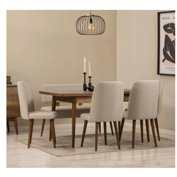 Hanah home vina walnut cream set stola stolica i klupe Cene