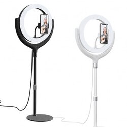 DEVIA desktop live streaming stand with led ring light 12 inch bela Cene
