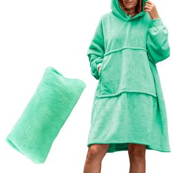 Pulover odeja s kapuco 4v1 – mint XXL - Froster - Rojstni dan - Najstniki - Božič Cene