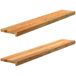  Okenske police 2 kosa svetlo rjava 120x20x2 cm trdna hrastovina Cene