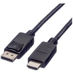 Roline green DisplayPort / HDMI priključni kabel DisplayPort utikač, HDMI A utikač 1.00 m crna 11.44.5780 sa zaštitom, TPE plašt, bez halogena DisplayPort kabel Cene