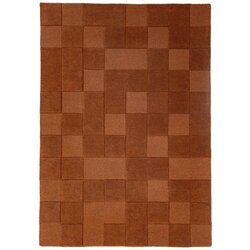 Flair Rugs Ročno tkana volnena preproga v barvi terakote 120x170 cm Checkerboard – Cene