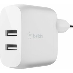 Belkin Dual USB-A Charger, 24W white WCB002vfWH Cene