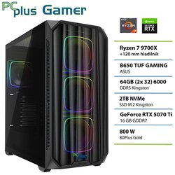 PCPLUS gaming namizni računalnik Ryzen 7 9700X/64GB/2TB NVMe SSD/RTX 5070 Ti 16GB/brez OS 148112 Cene