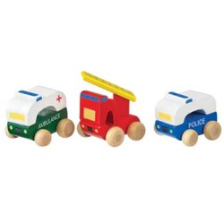 Orange Tree Toys Drveni set vozalica - 3 hitna vozila ( OTT07244 ) Cene