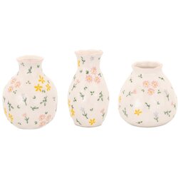 Sass & Belle Kremno bele vaze v kompletu 3 ks iz kamenine (višina 10 cm) Ditsy Floral – Cene