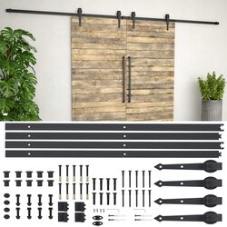 vidaXL Pribor za klizna vrata 2 x 183 cm čelični crni Cijene