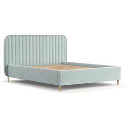 Maison de Rêve Mentol zeleni tapecirani bračni krevet s prostorom za odlaganje s podnicom 160x200 cm Noto – Cene