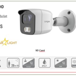 Starlight IP Kamera Bullet 8MP 3.6mm 20m IR POE + SD Card Slot Cene