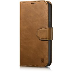 ICARER 2v1 usnjena preklopna torbica za iPhone 14 Pro Anti-RFID Oil Wax Wallet Case svetlo rjava, (21522190) Cene