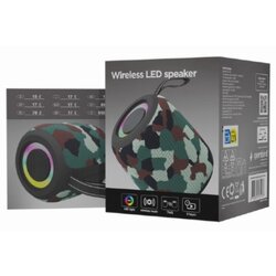 RGB SPK-BT-LED-05-CM portable bluetooth led tws speaker, 8W, bt, fm, usb, handsfree, camo Cene