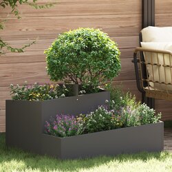 vidaXL Saksija Crna 80x80x50 cm Hladno valjani čelik Cijene