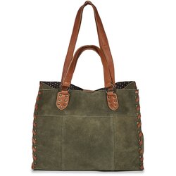 Pieces Nakupovalne torbe PCSALLI SUEDE SHOPPER Kaki Cene