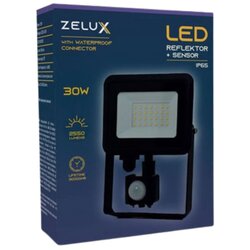 Zelux LED reflektor 30W 2550lm 4000K s PIR senzorjem gibanja IP65 z vododtesnim konektorjem Cene