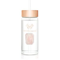 Crystallove Amethyst Straw Water Bottle Posoda za vodo s slamico Rose 400 ml Cene