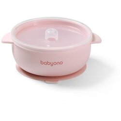 BabyOno Slikonska posuda s poklopcem, roza Cene