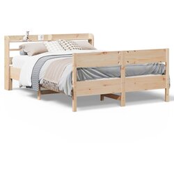 vidaXL Posteljni okvir brez vzmetnice 140x190 cm trdna borovina Cene