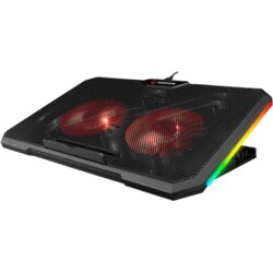 Segment Bilgisayar Postolje za notebook gaming Rampage AD-RC12 GAMEZONE Black 2 Fan 2 USB RGB Illuminated 15”-17” Notebook Cooler Stand, 36323 Cene
