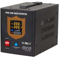 Kemot PROsinus-500 emergency power supply unit – inverter with a pure sine wave output and 12V charging function, 230V, 500VA /300W – black Cene