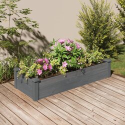 vidaXL Vrtna visoka greda s podlogo siva 120x45x25 cm trden les jelke Cene
