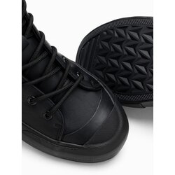 Ombre Men's high-top sneakers with rubber toe - black Cene