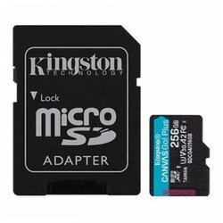 Kingston Micro SDXC card Kingston 256GB Canvas GoPlus Gen.4 200MB/s A2 U3 V30 Card + Adapter SDCG4/256GB