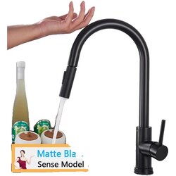 rozin Pametni dotik kuhinjske pipe, brušen zlati zaključek, tehnologija senzorja za izvlečenje, mat črn senzor, (5000140110) Cene