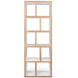 TemaHome Knjižni regal v lesenem dekorju z belimi detajli Berlin, višina 198 cm Cene
