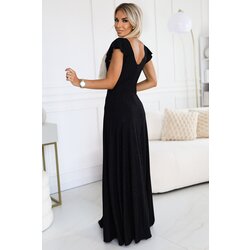 Numoco 411-12 CRYSTAL Shiny Long Dress Neckline - BLACK Cijene