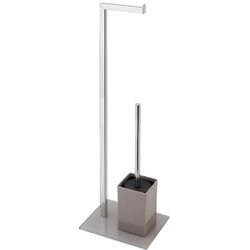 Feridras DRŽAČ TOLETNOG PAPIRA I WC ČETKE 70,5 cm, KROMIRANI ČELIK /PVC/KALJANO STAKLO, BEŽ Cene
