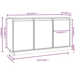 vidaXL Komoda 111 x 34 x 60 cm od masivne borovine Cijene