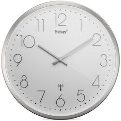 Mebus 19776 radio wall clock Silver/white Cene