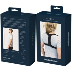 Swedish Posture klasična naramenica za leđa, veličina M-L, crna Cijene
