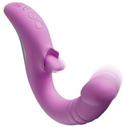 Good Vibes Only vibrator s potisnim pokretima i jezičkom, ružičasti Cene