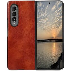 Beline koženo zaštitno kućište za Samsung Galaxy Z Fold 3 - Smeđa Cene