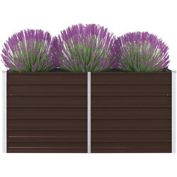 vidaXL Povišena vrtna gredica 160 x 80 x 45 cm pocinčani čelik smeđa Cijene