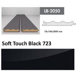 AGT profil Zidni MDF LB-2050 Soft Touch Black (723) 2800x140x18mm ( 026-051 ) Cene