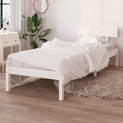  Okvir za krevet od masivne borovine bijeli 90 x 200 cm Cijene